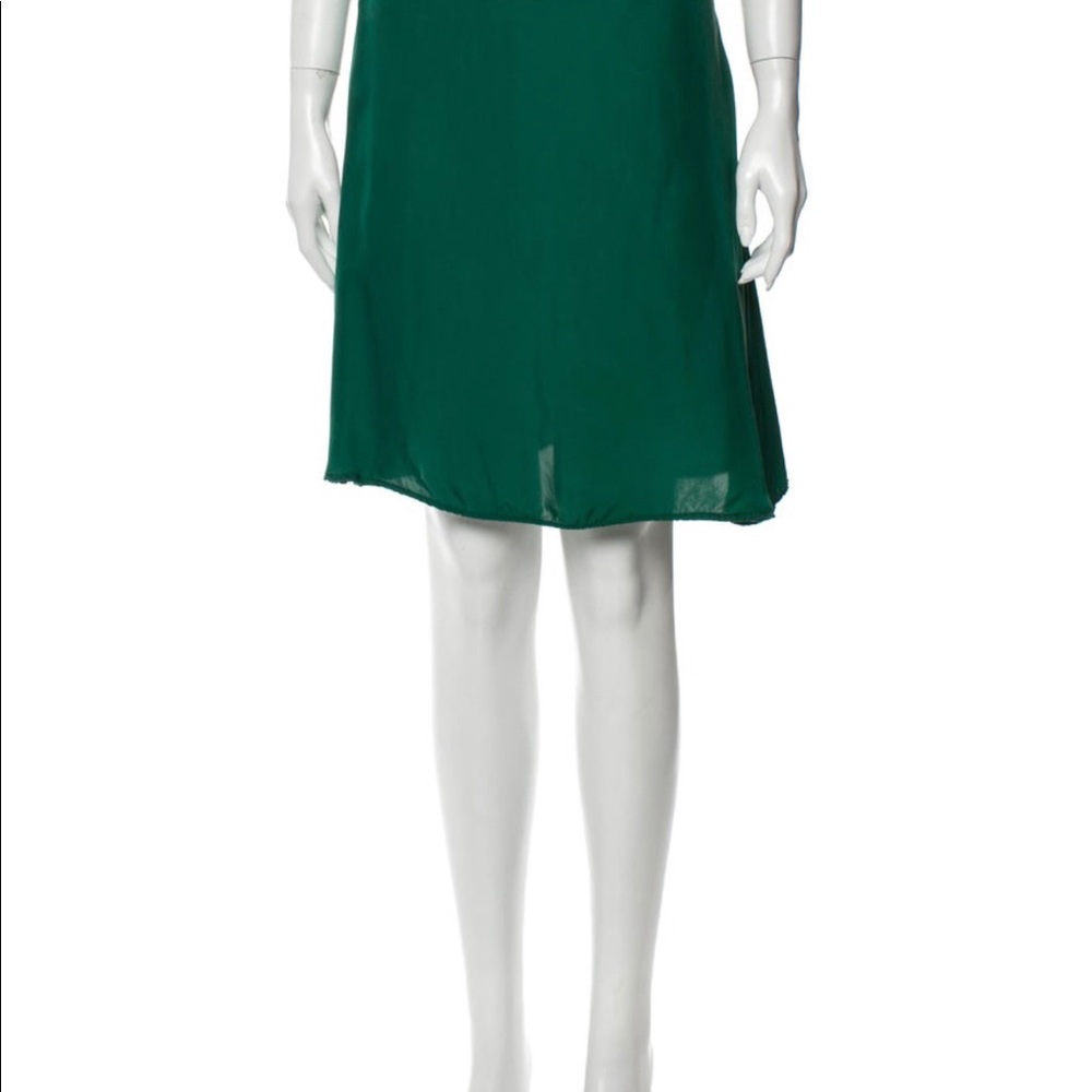 YSL yves Saint Laurent GREEN SILK SKIRT